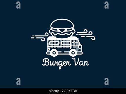 Burger van Linie Kunst Illustration Design Stock Vektor