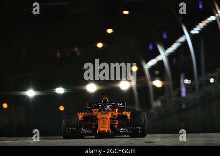 Fernando Alonso (ESP) McLaren MCL33. Großer Preis von Singapur, Sonntag, 15. September 2018. Marina Bay Street Circuit, Singapur. Stockfoto