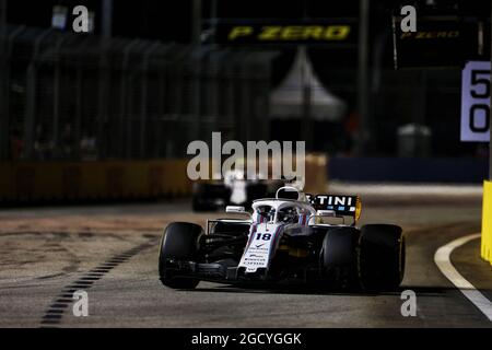 Lance Stroll (CDN) Williams FW41. Großer Preis von Singapur, Sonntag, 15. September 2018. Marina Bay Street Circuit, Singapur. Stockfoto