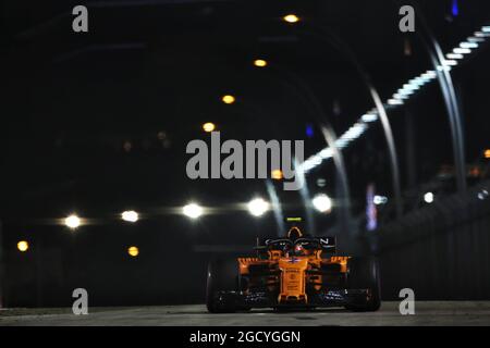 Stoffel Vandoorne (Bel) McLaren MCL33. Großer Preis von Singapur, Sonntag, 15. September 2018. Marina Bay Street Circuit, Singapur. Stockfoto