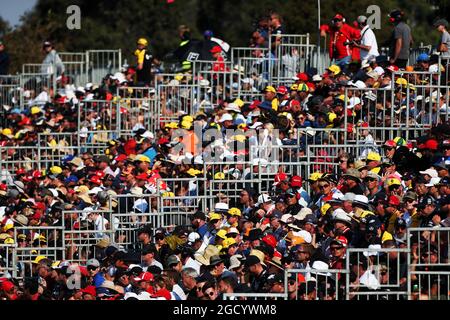 Fans in der Tribüne. Großer Preis von Australien, Sonntag, 17. März 2019. Albert Park, Melbourne, Australien. Stockfoto