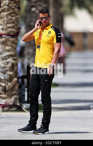 Marcin Budkowski (POL), Executive Director des Renault F1-Teams. Großer Preis von Bahrain, Samstag, 30. März 2019. Sakhir, Bahrain. Stockfoto