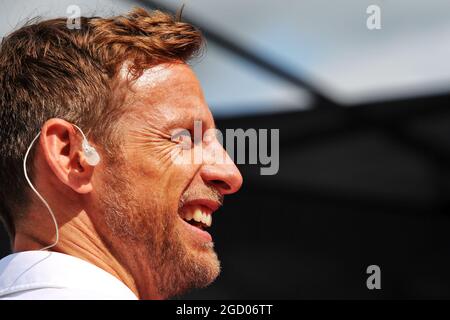 Jenson Button (GBR) Sky Sports F1 Presenter. Großer Preis von Großbritannien, Freitag, 12. Juli 2019. Silverstone, England. Stockfoto