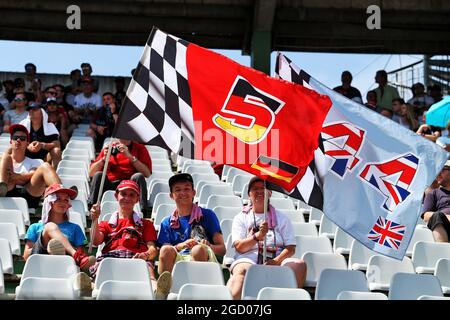 Fans in der Tribüne. Großer Preis von Deutschland, Freitag, 26. Juli 2019. Hockenheim, Deutschland. Stockfoto