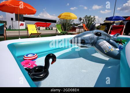 Paddock-Atmosphäre. Großer Preis von Ungarn, Donnerstag, 1. August 2019. Budapest, Ungarn. Stockfoto