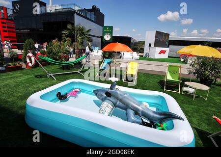 Paddock-Atmosphäre. Großer Preis von Ungarn, Donnerstag, 1. August 2019. Budapest, Ungarn. Stockfoto