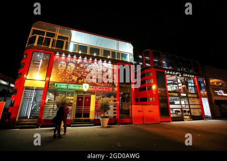 Ferrari Wohnmobil in der Nacht. Großer Preis von Italien, Freitag, 6. September 2019. Monza Italien. Stockfoto