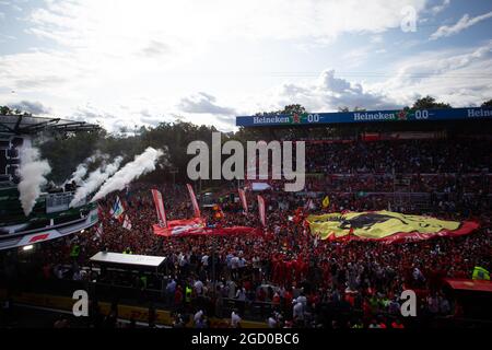 Dimitri Vegas & Like Mike spielen auf dem Podium. Großer Preis von Italien, Sonntag, 8. September 2019. Monza Italien. Stockfoto