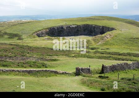 Die Bischöfe Steinbruch und Namenshügel auf dem Great Orme Llandudno Wales Stockfoto