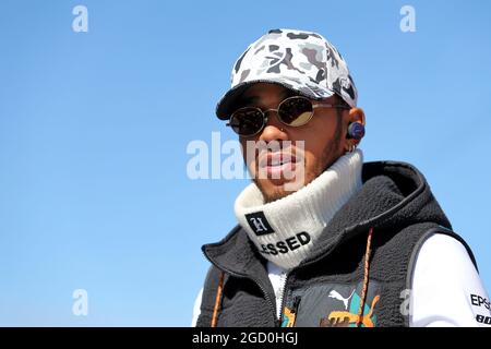 Lewis Hamilton (GBR) Mercedes AMG F1 auf der Fahrerparade. Großer Preis der Vereinigten Staaten, Sonntag, 3. November 2019. Circuit of the Americas, Austin, Texas, USA. Stockfoto