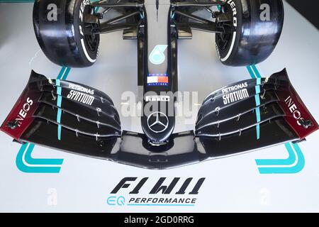 Mercedes AMG F1 W11 Frontflügel Detail. Großer Preis von Österreich, Donnerstag, 2. Juli 2020. Spielberg, Österreich. FIA Pool-Bild nur zur redaktionellen Verwendung Stockfoto