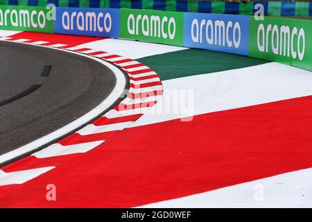 Atmosphäre im Schaltkreis – Details zur Bordsteinkante. Großer Preis von Ungarn, Donnerstag, 16. Juli 2020. Budapest, Ungarn. Stockfoto