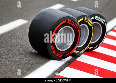 Atmosphäre des Rennkreises - Pirelli-Reifen. Großer Preis von Ungarn, Donnerstag, 16. Juli 2020. Budapest, Ungarn. Stockfoto