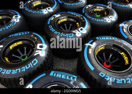 Renault F1 Team - Pirelli Reifen. Großer Preis von Ungarn, Donnerstag, 16. Juli 2020. Budapest, Ungarn. Stockfoto