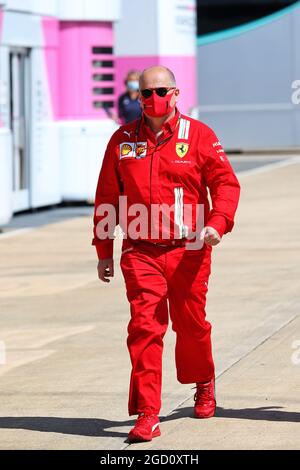 Luca Colajanni (ITA) Ferrari Communications Officer. Großer Preis von Großbritannien, Sonntag, 2. August 2020. Silverstone, England. Stockfoto