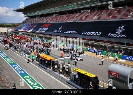 Das Startfeld vor dem Start des Rennens. Großer Preis von Spanien, Sonntag, 16. August 2020. Barcelona, Spanien. Stockfoto