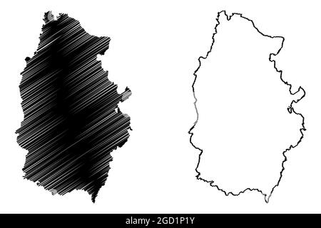 Provinz Lugo (Königreich Spanien, Autonome Gemeinschaft Galicien) Karte Vektorgrafik, Skizze Lugo Karte Stock Vektor