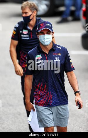 Sergio Perez (MEX) Red Bull Racing. Großer Preis von Ungarn, Samstag, 31. Juli 2021. Budapest, Ungarn. Stockfoto