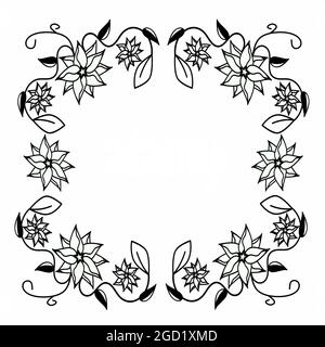 Handgezeichneter Blumenrahmen im Vektor-Design. Blumengirlande mit Wasserfarben. Nützlich für Save the Date und Grußkarten. Handgezeichnete Aquarellelemente. Niedlich Stock Vektor