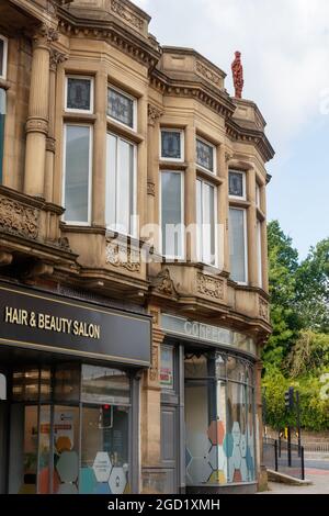 Die Antony Gormley Skulptur in Dewsbury im August 2021 Stockfoto