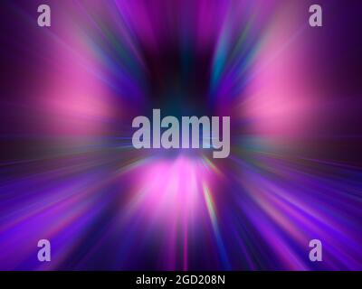 Abstrakte Bewegungsunschärfe in blauen und violetten Farben - 3d-Illustration Stockfoto
