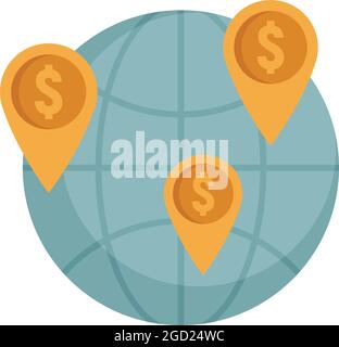 Globales Crowdfunding-Symbol. Flache Darstellung des globalen Crowdfunding-Vektor-Symbols isoliert auf weißem Hintergrund Stock Vektor