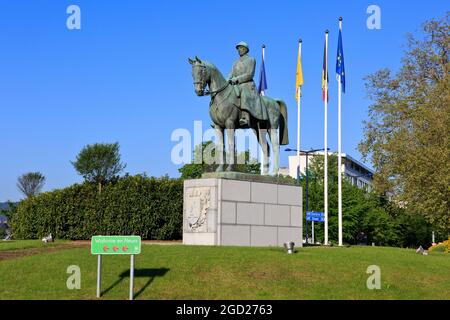 Reiterdenkmal an König Albert I. (1875-1934) von Belgien in Namur, Belgien Stockfoto