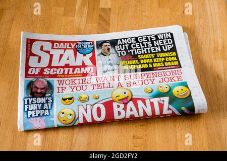 Eine Ausgabe der Tageszeitung Daily Star of Scotland. Stockfoto