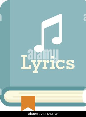 Lyrics-Buchsymbol. Flache Illustration des Liedtextes Buch Vektor-Symbol isoliert auf weißem Hintergrund Stock Vektor