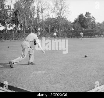 Gezira Gardens & Sports Club in Kairo Ägypten, Männer auf dem Bowling-Gelände ca. zwischen 1934 und 1939 Stockfoto