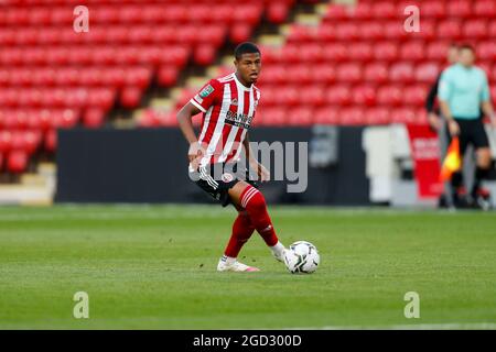 Sheffield, Großbritannien. August 2021. Rhian Brewster #7 von Sheffield United in Sheffield, Vereinigtes Königreich am 8/10/2021. (Foto von Ben Early/News Images/Sipa USA) Quelle: SIPA USA/Alamy Live News Stockfoto