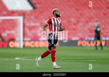 Sheffield, Großbritannien. August 2021. Jayden Bogle #20 von Sheffield United in Sheffield, Vereinigtes Königreich am 8/10/2021. (Foto von Ben Early/News Images/Sipa USA) Quelle: SIPA USA/Alamy Live News Stockfoto