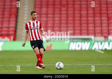 Sheffield, Großbritannien. August 2021. Chris Basham #6 von Sheffield United in Sheffield, Vereinigtes Königreich am 8/10/2021. (Foto von Ben Early/News Images/Sipa USA) Quelle: SIPA USA/Alamy Live News Stockfoto