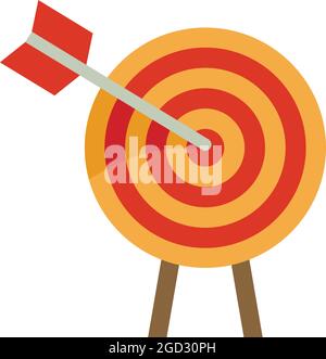 Symbol für die Mission des Erzziels. Flache Darstellung des Missionsvektorikons des Erzziels auf weißem Hintergrund Stock Vektor