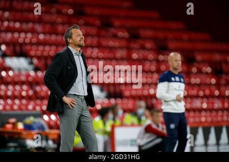 Sheffield, Großbritannien. August 2021. Slavi?a Jokanovi? manager von Sheffield United in Sheffield, Großbritannien am 8/10/2021. (Foto von Ben Early/News Images/Sipa USA) Quelle: SIPA USA/Alamy Live News Stockfoto