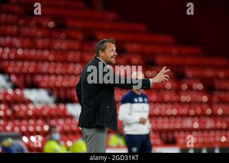 Sheffield, Großbritannien. August 2021. Slavi?a Jokanovi? manager von Sheffield United in Sheffield, Großbritannien am 8/10/2021. (Foto von Ben Early/News Images/Sipa USA) Quelle: SIPA USA/Alamy Live News Stockfoto