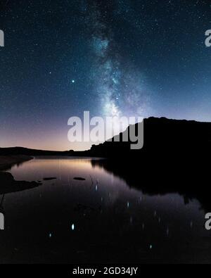Via Lactea und River in Serra da Freita Stockfoto