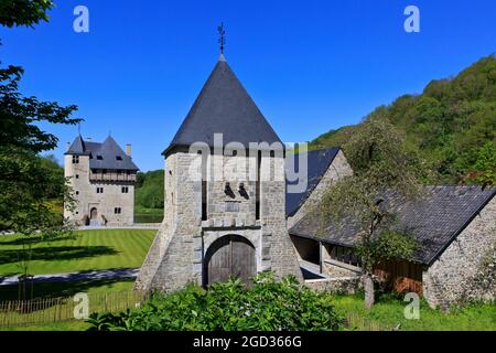 Das malerische Schloss Crupet aus dem 13. Jahrhundert in Assesse (Provinz Namur), Belgien Stockfoto