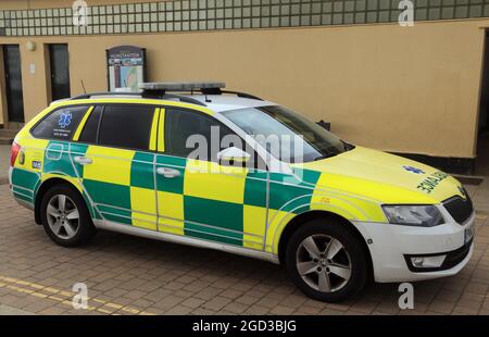 MED-PTS Ambulance Services, Fahrzeug, Hunstanton Promenade, Norfolk 2 Stockfoto