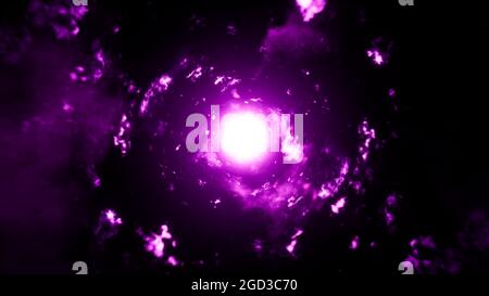 Abstrakt Glühende Lila Feuer Energie Ball Hintergrund Stockfoto