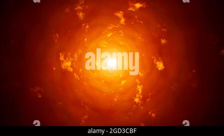 Hintergrund: Brennender Nebel und Feuerpartikel Stockfoto