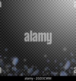 Hellblaue Blütenblätter fallen herunter. Saftige romantische Blüten Gradienten. Fliegendes Blütenblatt auf transparentem quadratischem Hintergrund. Liebe, Romantik Konzept. Klassisch Stock Vektor