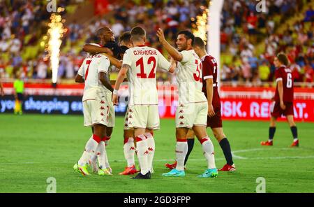 Monaco, Monaco. August 2021. Monaco, Monte-Carlo - 10. August 2021: AS Monaco - AC Sparta Prague CL, Q3 Match mit dem deutschen Kevin Volland. Mandoga Media Credit: dpa/Alamy Live News Stockfoto