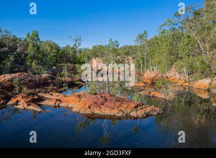 Crystal Falls, Jatbula. Nitmulik National Park Trail Northern Territoty Stockfoto