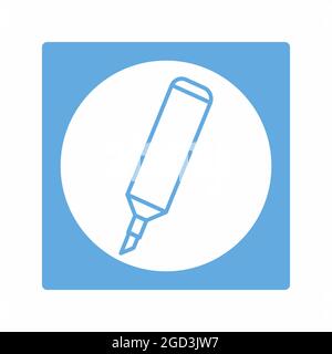 Icon Vektor des Markers - White Moon Style - einfache Illustration. Bearbeitbare Kontur. Design-Vorlage Vektor.Umriss Stil Design.Vektor Grafik illustrati Stock Vektor