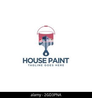 Malerei Logo, Home Decoration Company Identität, Maler Wahl, Hausfarbe, Reparatur, Malerei Dienstleistungen Stock Vektor