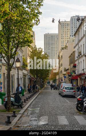 FRANKREICH, PARIS (75013), RUE DE LA BUTTE-AUX-CAILLES Stockfoto