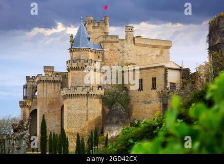 Olite Schloss in Spanien Stockfoto