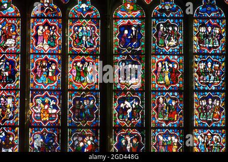 FRANKREICH. ILLE ET VILAINE (35) DOL DE BRETAGNE. KATHEDRALE VON SAINT-SAMSON. DER WALISISCHE SCHRIFTSTELLER KEN FOLLET STIFTETE DAS VOLLSTÄNDIGE URHEBERRECHT SEINER GESCHICHTE NOTRE-DAME P Stockfoto