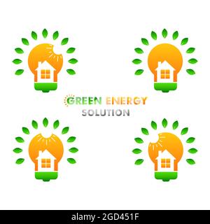 Green Energy Illustration. Renewable and Clean Energy Illustration Design Concept. Auf weißem Hintergrund Stockfoto